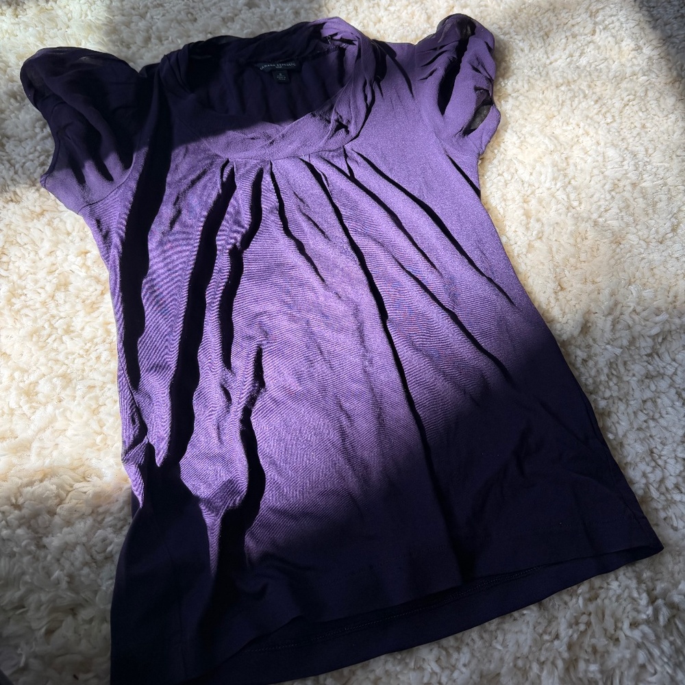 Chic short sleeve Banana Republic casual spring time, summer attire Rich Purple